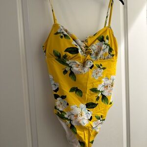 Cupshe Yellow Floral One Piece Swimsuit